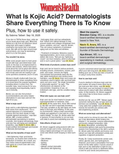Women's Health article featuring Dr. Navin Arora