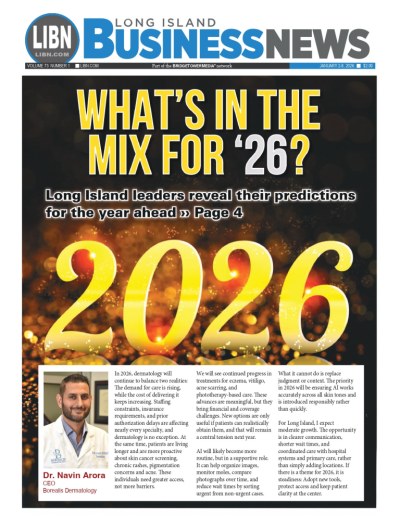 Long Island Business News 2026 coverage featuring Dr. Navin Arora