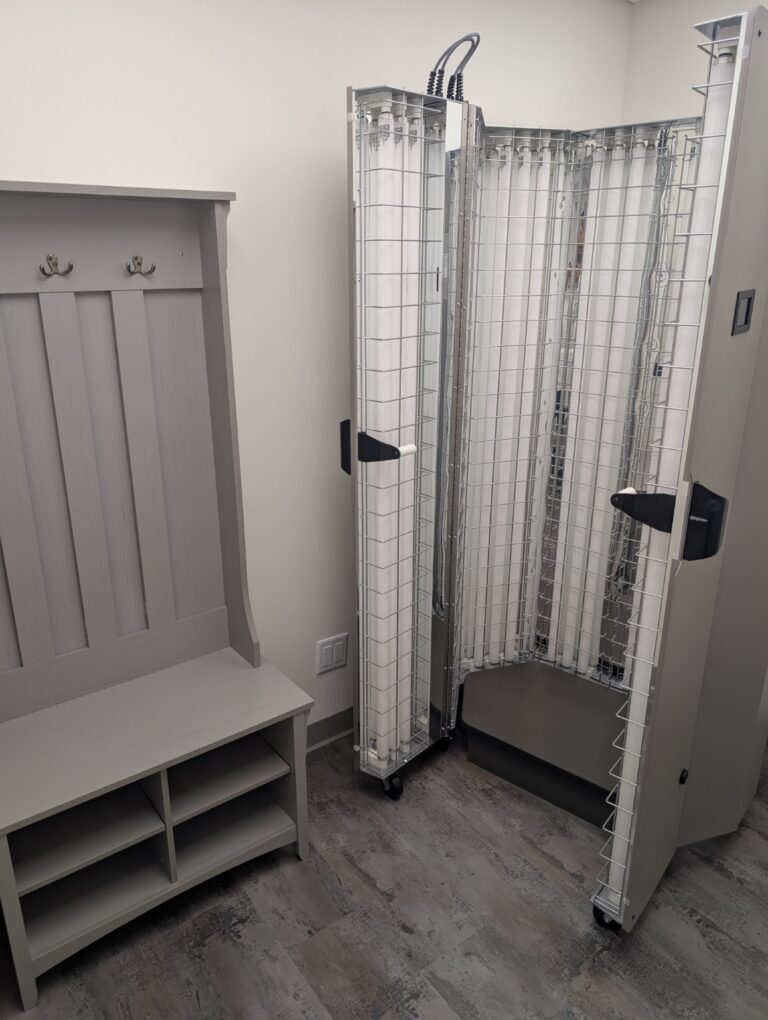 Phototherapy equipment at Borealis Dermatology